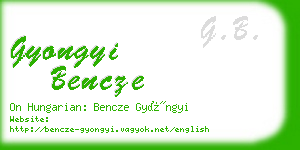 gyongyi bencze business card